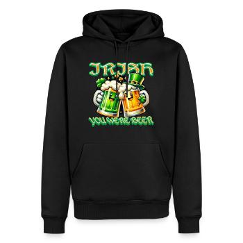 Chopes à bière amusantes avec charme irlandais et feuille de trèfle - Sweat à capuche Premium bio Homme - noir - Devant - Nico (187cm)