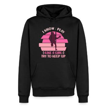 Lacrosse - Männer Premium Bio Hoodie - Schwarz - Vorne - Nico (187cm)