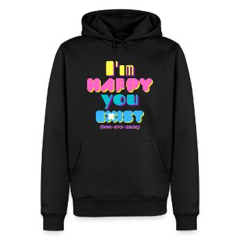 I'm happy you exist - Men’s Premium Organic Hoodie - black - Front - Nico (187cm)