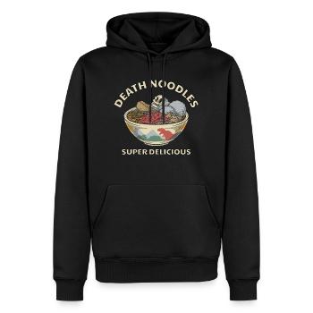 Noodles of Death Meatballs - Men’s Premium Organic Hoodie - black - Front - Nico (187cm)