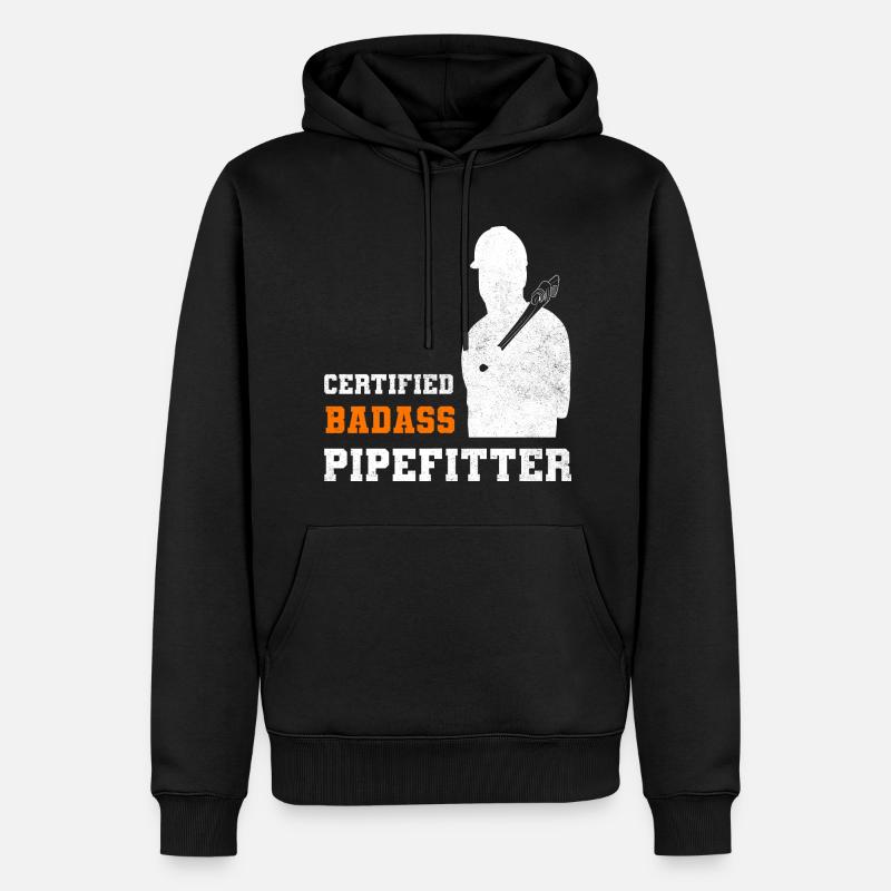Lustige Pipefitter Dampfer - Männer Premium Bio Hoodie - Schwarz