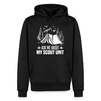 Pfadfinderleiter - Männer Premium Bio Hoodie - Schwarz - Vorne - Nico (187cm)