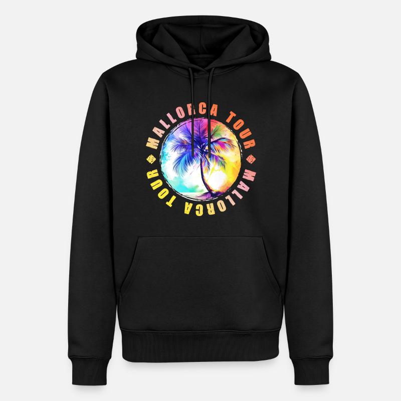 Mallorca Tour Bunt - Männer Premium Bio Hoodie - Schwarz