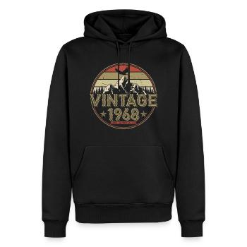 1968 Jahrgang geboren Geburtstag Geschenk Retro - Männer Premium Bio Hoodie - Schwarz - Vorne - Nico (187cm)