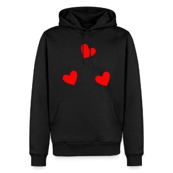FÊTE DES PÈRES. BONNE FÊTE PAPA. PAPA. BONNE FÊTE - Sweat à capuche Premium bio Homme - noir - Devant - Nico (187cm)