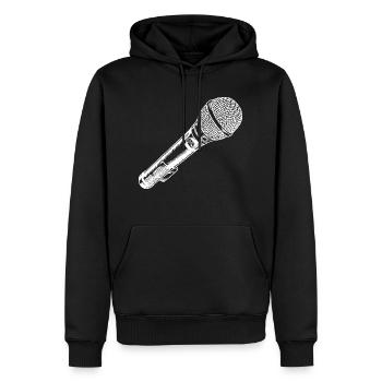 Mikrofon Hand gezeichnet - Männer Premium Bio Hoodie - Schwarz - Vorne - Nico (187cm)