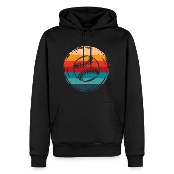 Cercle Grunge Rétro Baseball - Sweat à capuche Premium bio Homme - noir - Devant - Nico (187cm)