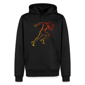 Cross Country Running Hommes Jogging Course à pied - Sweat à capuche Premium bio Homme - noir - Devant - Nico (187cm)