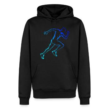 Course à pied Course à pied Fitness Hommes Femmes Course à pied - Sweat à capuche Premium bio Homme - noir - Devant - Nico (187cm)