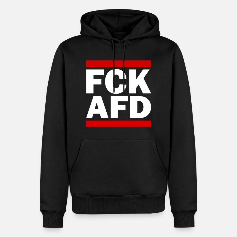 Fck afd - Männer Premium Bio Hoodie - Schwarz