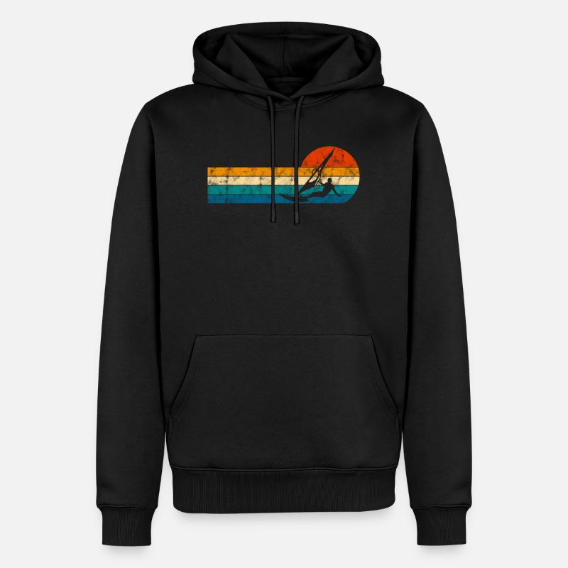 Windsurffer Surf sur Windsurf Retro - Sweat à capuche Premium bio Homme - noir