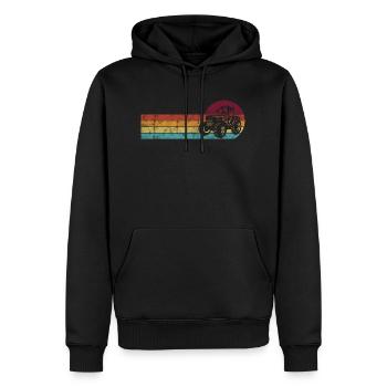 Traktoren Trecker Bauer Retro Traktor Bauernhof - Männer Premium Bio Hoodie - Schwarz - Vorne - Nico (187cm)