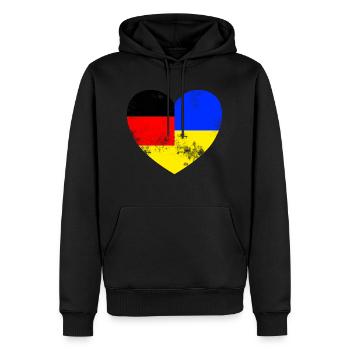 deutschland ukraine herz - Männer Premium Bio Hoodie - Schwarz - Vorne - Nico (187cm)