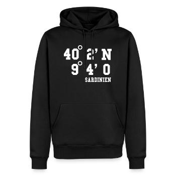 Sardinien Urlaub Sardegna Italien Geschenk Idee - Männer Premium Bio Hoodie - Schwarz - Vorne - Nico (187cm)
