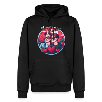 LGBT Gay Valentinstag Idee für Schwule - Männer Premium Bio Hoodie - Schwarz - Vorne - Nico (187cm)