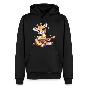 Girafe Jouer de la guitare Berceuse de guitare girafe - Sweat à capuche Premium bio Homme - noir - Devant - Nico (187cm)