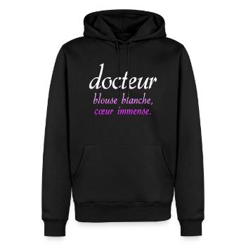 Arzt Arzt Krankenschwester santer weißer Kittel - Männer Premium Bio Hoodie - Schwarz - Vorne - Nico (187cm)