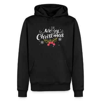 Merry Christmas Shirt - Men’s Premium Organic Hoodie - black - Front - Nico (187cm)