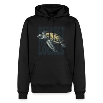 Respektieren Sie die Einheimischen - Männer Premium Bio Hoodie - Schwarz - Vorne - Nico (187cm)