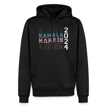 Couleurs du drapeau des États-Unis à Kamala Harris 2024 pour - Sweat à capuche Premium bio Homme - noir - Devant - Nico (187cm)