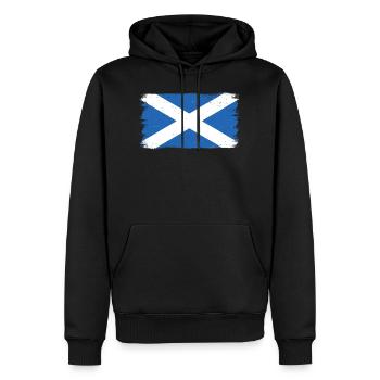 Schottland Flagge Vintage Alba Used Look GB UK - Männer Premium Bio Hoodie - Schwarz - Vorne - Nico (187cm)