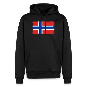 Norvège Drapeau de la Scandinavie - Sweat à capuche Premium bio Homme - noir - Devant - Nico (187cm)