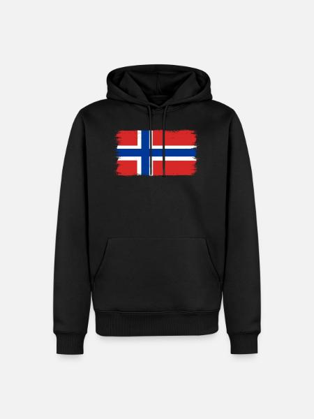 Norge flag Skandinavia Norsk flagg - Premium økologisk hettegenser for menn - svart