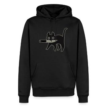 GattoColtello_Black - Männer Premium Bio Hoodie - Schwarz - Vorne - Nico (187cm)