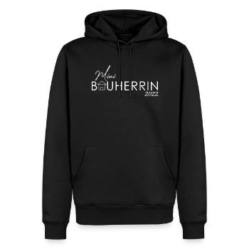 Junior Kind Bauherrin 2022 | Hauskauf Eigenheim - Männer Premium Bio Hoodie - Schwarz - Vorne - Nico (187cm)
