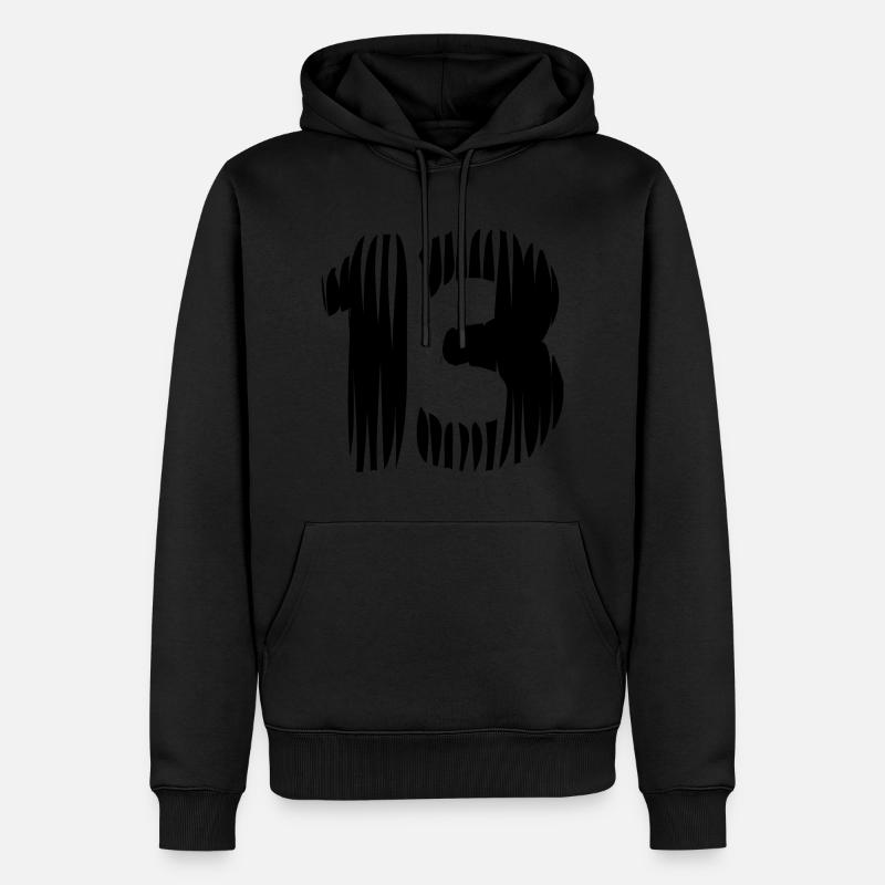 Maillot à 13 numéros - Sweat à capuche Premium bio Homme - noir