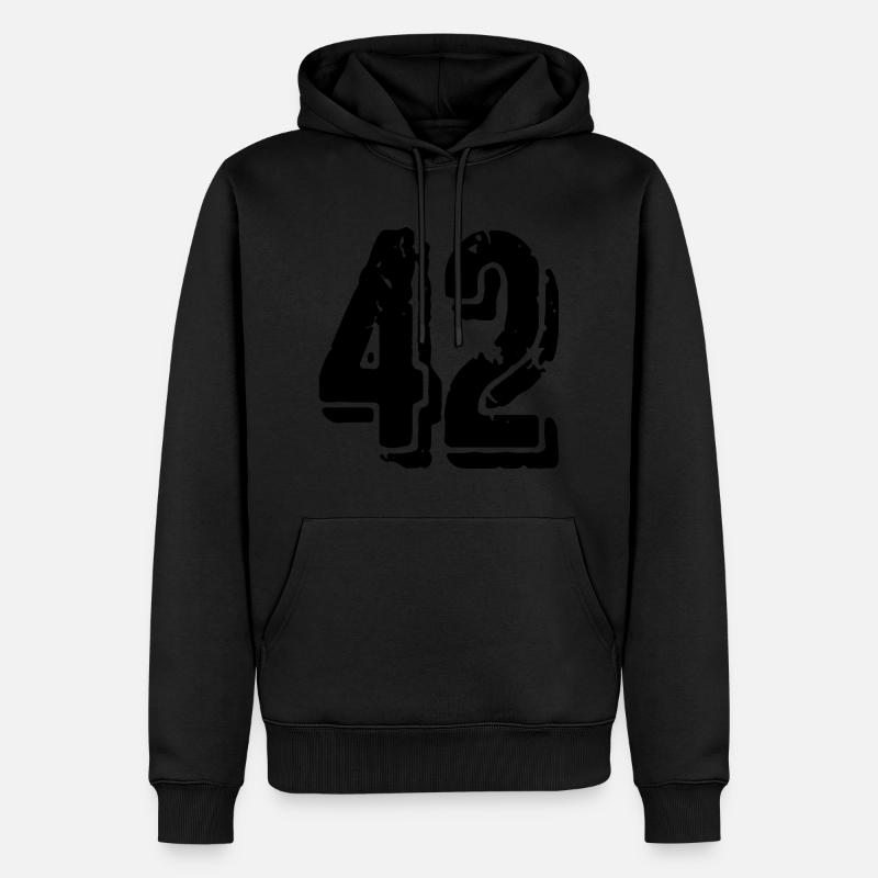 Maillot à 42 numéros - Sweat à capuche Premium bio Homme - noir