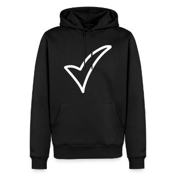 Haken Emoji Skizze Zeichnung weiß - Sweat à capuche Premium bio Homme - noir - Devant - Nico (187cm)