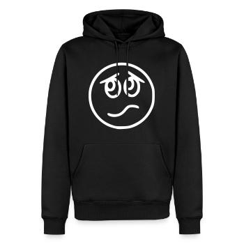 Emoji sketch blanc nerveux - Sweat à capuche Premium bio Homme - noir - Devant - Nico (187cm)