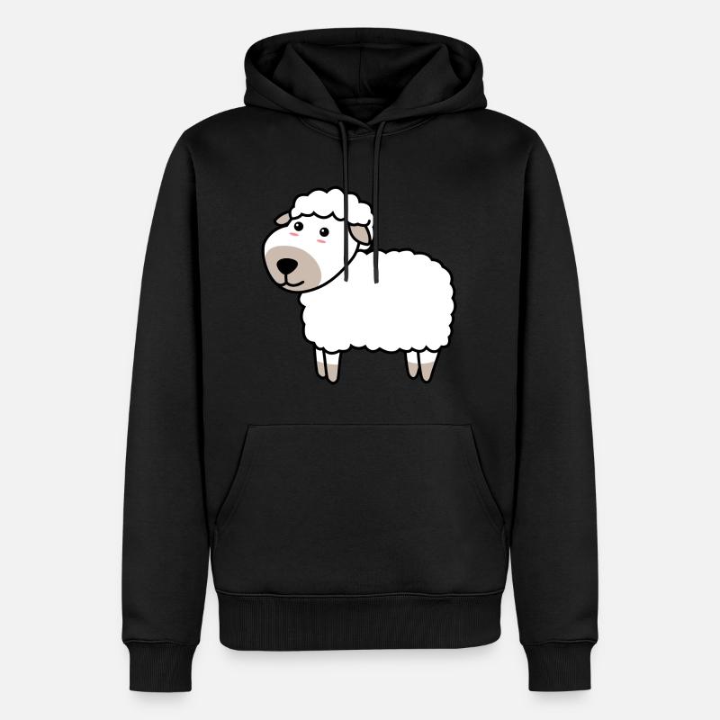 Schaf Comic Tier - Männer Premium Bio Hoodie - Schwarz