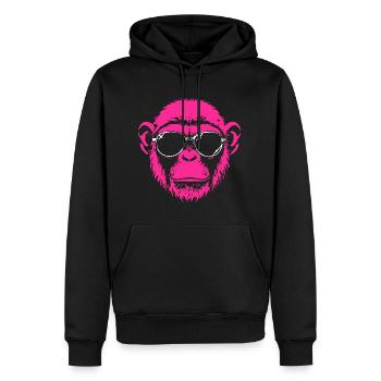 Singe avec des lunettes de soleil - Sweat à capuche Premium bio Homme - noir - Devant - Nico (187cm)