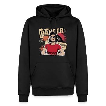 Rebelle Rétro Glam - Sweat à capuche Premium bio Homme - noir - Devant - Nico (187cm)