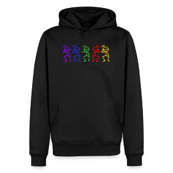 Tampon à 5 bâtons de couleur arc-en-ciel - Sweat à capuche Premium bio Homme - noir - Devant - Nico (187cm)