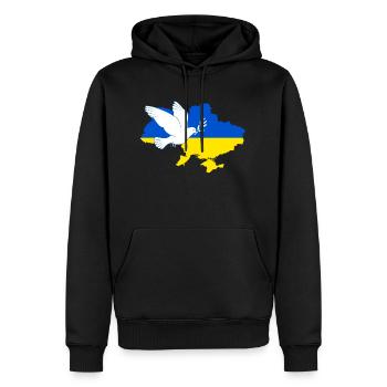 Friedenstaube für die Ukraine - Männer Premium Bio Hoodie - Schwarz - Vorne - Nico (187cm)