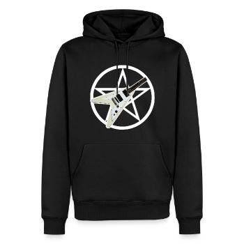 Pentagram Guitar - Männer Premium Bio Hoodie - Schwarz - Vorne - Nico (187cm)