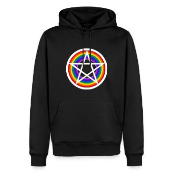 Colour Pentagram - Männer Premium Bio Hoodie - Schwarz - Vorne - Nico (187cm)