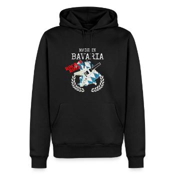 Rock n Roll Made in Bavaria - Männer Premium Bio Hoodie - Schwarz - Vorne - Nico (187cm)