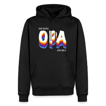 der beste Opa der Welt - Männer Premium Bio Hoodie - Schwarz - Vorne - Nico (187cm)