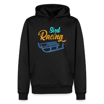 Sled Racing Retro Sledding Designs Present Gift - Männer Premium Bio Hoodie - Schwarz - Vorne - Nico (187cm)