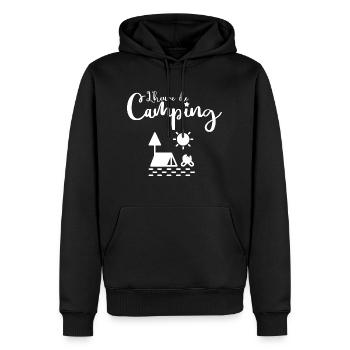 L'heure de camping - Sweat à capuche Premium bio Homme - noir - Devant - Nico (187cm)