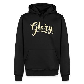Glory 1 - Männer Premium Bio Hoodie - Schwarz - Vorne - Nico (187cm)