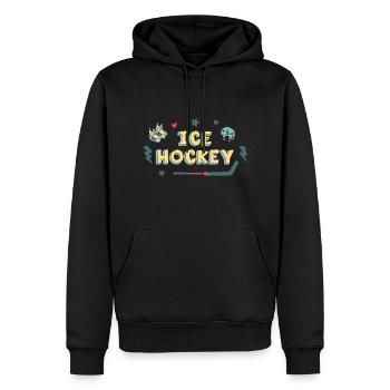 Eishockey - Männer Premium Bio Hoodie - Schwarz - Vorne - Nico (187cm)