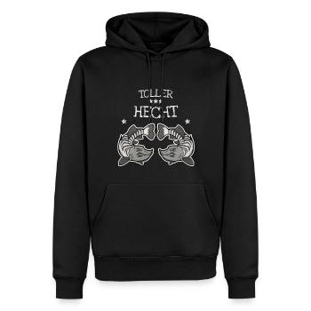 Toller Hecht - Männer Premium Bio Hoodie - Schwarz - Vorne - Nico (187cm)