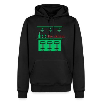 Bieraktivist! Party, Mallorca, Karneval, JGA! - Männer Premium Bio Hoodie - Schwarz - Vorne - Nico (187cm)