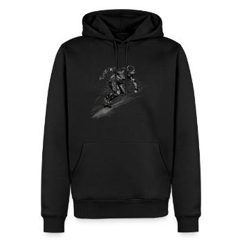 Skateboard - Männer Premium Bio Hoodie - Schwarz - Vorne - Nico (187cm)