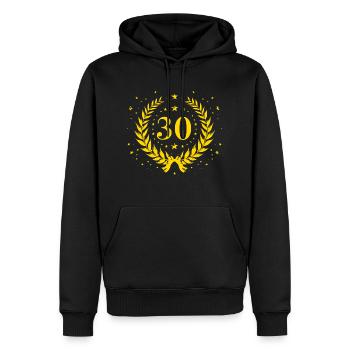 Dreißig 30 - Männer Premium Bio Hoodie - Schwarz - Vorne - Nico (187cm)